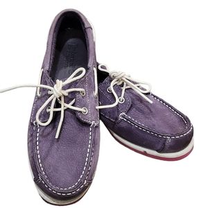 Timberland Earthkeppers Boat Shoes Leather Purple Lace Up Comfortable 3.5